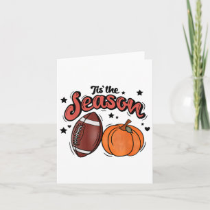 Tis The Season Coffee Fall Footbyll And Halloween  Card