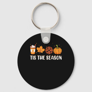 Tis The Season Coffee Fall Pickleball And Hallowee Key Ring