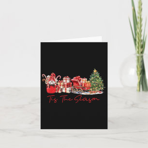 Tis' The Season Coffee Latte Gnome Sleigh Christma Card