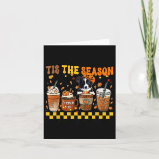 Tis' The Season Coffee Pumpkin Border Collie Hallo Card