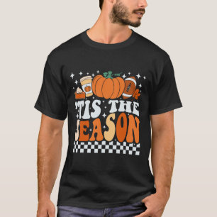 Tis The Season Coffee Pumpkin Spice Footbyll Fall T-Shirt