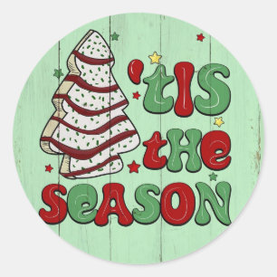 Tis the Season Cute Christmas Tree Sticker