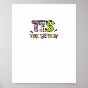 Tis The Season Cute Halloween Design Poster