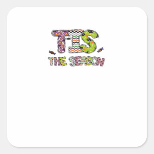 Tis The Season Cute Halloween Design Square Sticker