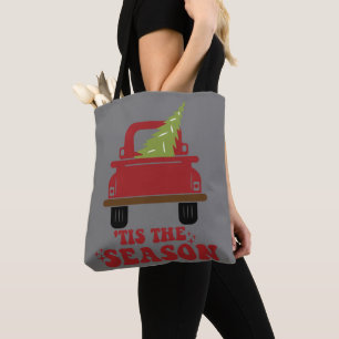 Tis The Season Cute Retro Pine Christmas Tree Fami Tote Bag