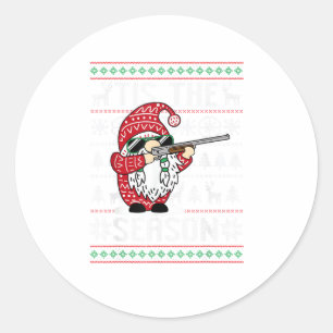 Tis The Season Deer Gnome Reindeer Christmas Classic Round Sticker