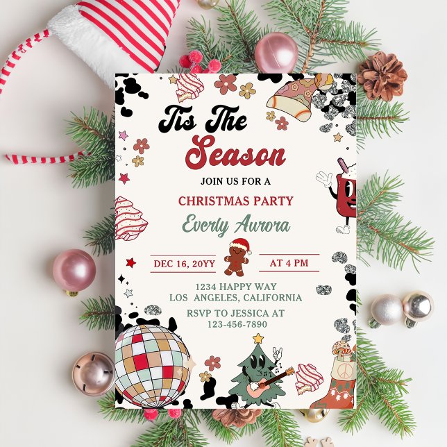 Tis The Season Disco Ball Christmas Party Invitation (Creator Uploaded)