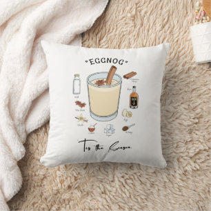 Tis The Season Eggnog Holiday Cushion