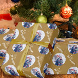 Tis the Season Elegant Typography Round Photo Gold Wrapping Paper<br><div class="desc">Photo wrapping paper, personalised with your picture and hand lettered with Tis the Season in elegant script and modern typography. The photo template is set up to display your picture in a round shape. If you have any problems with picture placement, try cropping your photo to a square and re-uploading...</div>
