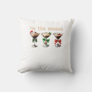 Tis The Season Espresso Cocktail Glasses Party Cushion