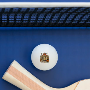 Tis The Season Fall Autumn Halloween Ghosts  Ping Pong Ball