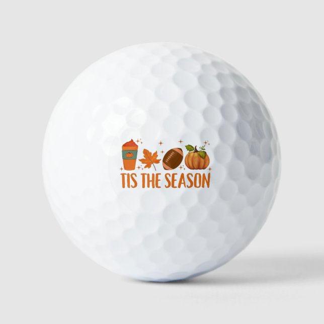 Tis The Season Fall Autumn Halloween Golf Balls (Front)