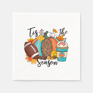 'Tis The Season – Fall, Football & Pumpkin Spice Napkin