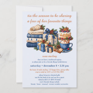 Tis the Season Favourite Things Bridal Shower Invitation