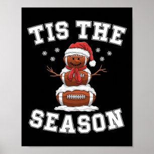 Tis The Season Football Christmas Santa Hat  Poster