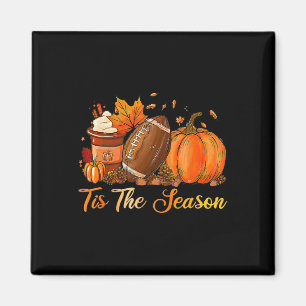 Tis The Season Football Coffee Latte Leaves Hello  Magnet
