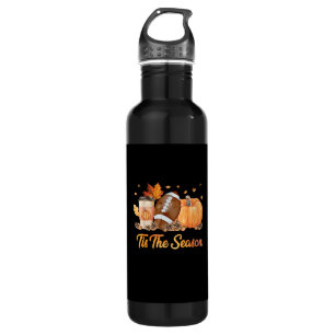Tis The Season Football Fall Season Football Pumpk 710 Ml Water Bottle