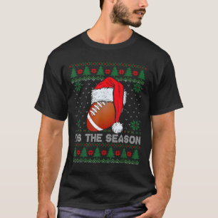 Tis The Season Football Funny Christmas Santa Hat T-Shirt
