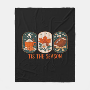 Tis The Season Football Game Day, Fall Autumn Fleece Blanket
