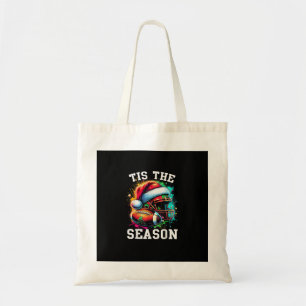 Tis The Season Football Mum Christmas Santa Hat Co Tote Bag