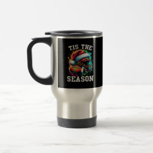 Tis The Season Football Mum Christmas Santa Hat Co Travel Mug