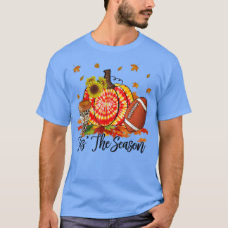 Tis The Season Football  Orange Tie Dye Pumpkin Fa T-Shirt