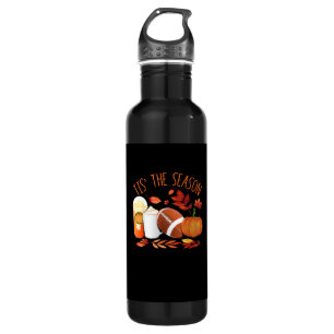Tis The Season Football Pumpkin Thanksgiving Athle 710 Ml Water Bottle