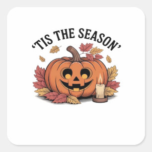 Tis The Season Football Retro Clean Design Square Sticker