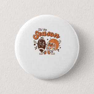 Tis The Season Football Retro Halloween Creative S 6 Cm Round Badge