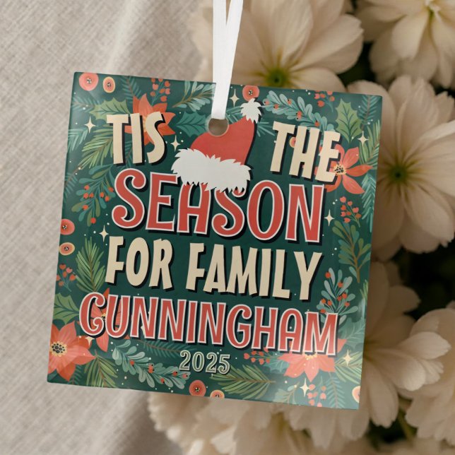 Tis the Season for Family Festive Christmas Glass Tree Decoration (Creator Uploaded)