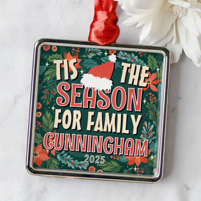 Tis the Season for Family Festive Christmas Metal Tree Decoration (Creator Uploaded)