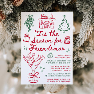'Tis the Season For Friendsmas Christmas Party Invitation