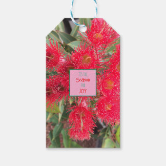Tis the season for joy - red flowering gum gift tags
