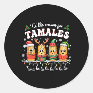 Tis The Season For Tamales Mexican Christmas Classic Round Sticker