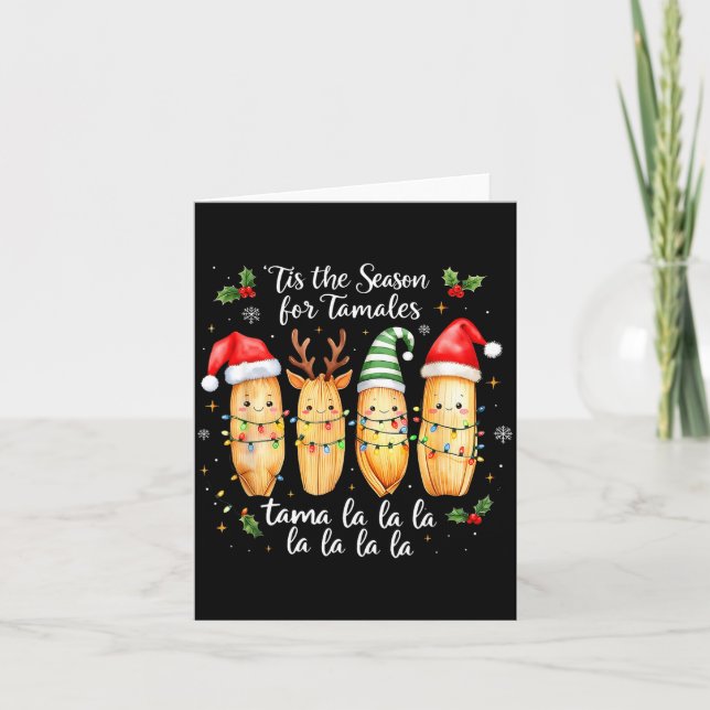 Tis The Season For Tamales Mexican Christmas Tamal Card (Front)