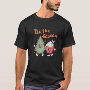 Tis The Season Funny Christmas Tee Tree and Coffee