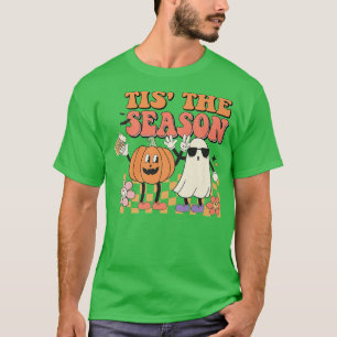 Tis' The Season Funny Retro Boo Pumokin Halloween  T-Shirt