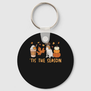 Tis The Season German Shorthaired Dog Fall Pumpkin Key Ring