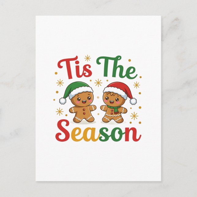 Tis The Season Gingerbread Men Postcard (Front)