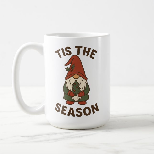 Tis The Season Gnome Christmas Coffee Mug (Left)