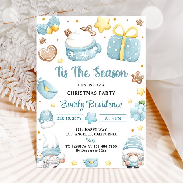 Tis The Season Gnomes Christmas Party Invitation (Creator Uploaded)