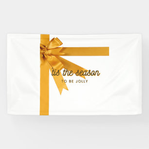 Tis The Season Gold 3x5 Vinyl Banner