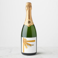 Tis The Season Gold Sparkling Wine Label