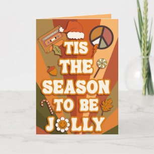 Tis The Season Groovy Inside Photo Holiday Card