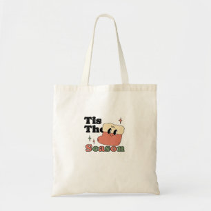 Tis The Season Groovy Retro Vintage Christmas Matc Tote Bag