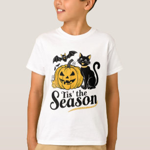 Tis The Season Halloween Bats Pumpkin Fall Funny C T-Shirt