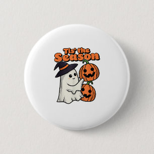 Tis The Season Halloween Costume Witch Hat 6 Cm Round Badge