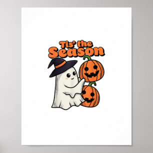 Tis The Season Halloween Costume Witch Hat Poster