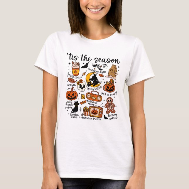 'Tis The Season Halloween Doodles T-Shirt (Front)
