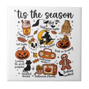 'Tis the season Halloween Doodles Tile